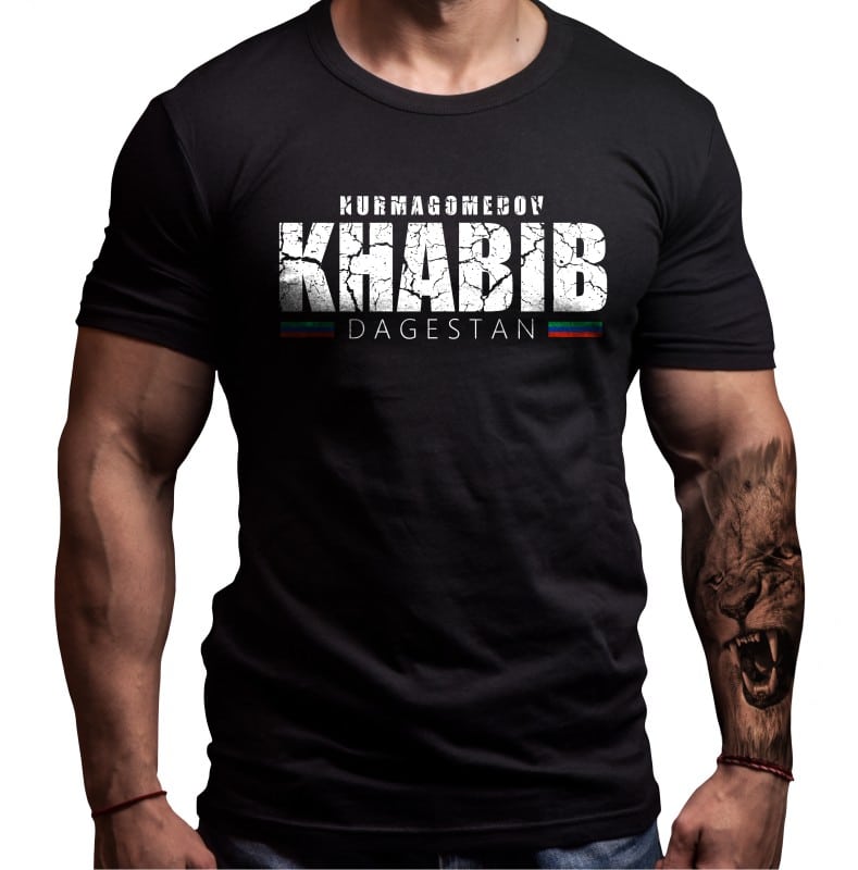 T-shirt Homme Khabib Nurmagomedov – Noir 100% Coton – Style Décontracté Et Confortable